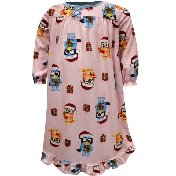 American Marketing Enterprises INC Girls Bluey and Bingo Christmas Holiday Flannel Nightgowns (4)