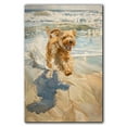 thumbnail image 3 of Funny Dog on Beach Canvas Wall Art, Otterhound Dog Picture Ocean Artwork for Bathroom Bedroom Living Room, Art Decor 8x12 Inches, 3 of 6