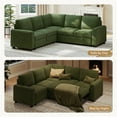 thumbnail image 3 of Neche Sectional Sofa with Storage Seat L Shaped Couch with Reversible Chaise Convertible Sectional Couches for Living Room, Green, 3 of 12