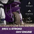 thumbnail image 3 of FRP GMB100 Mini Dirt Bike, 99CC 4-Stroke Gas Mini Bike, 3HP Off-Road Mini Bikes for Kids/Adult, Trail Bike Up to 24Mph, Weight Support Up to 185 LBS (PURPLE), 3 of 6