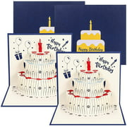 ZYXY 3D Pop Up Birthday Cards, 2Pcs Greeting Cards Birthday Gift for Your Relatives, Friends and Lovers Special,