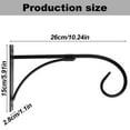 thumbnail image 3 of Plant Bracket, Iron Wall Hooks, Straight Downcurled Hanging for Wind Chimes, Flower Baskets, Decorative Plants, Lantern, Wind Spinners, Bird Feeders, Indoor or Outdoor Decoration, 1 Pack, 10.24x5.91", 3 of 8