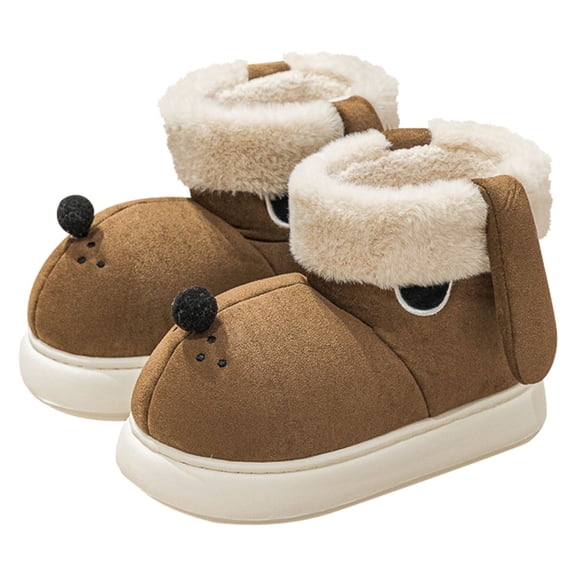 Hifoo Cute Dog Boot Slippers For Kids Winter Warm Shoes For Boys Girls Indoor Outdoor Classic Toddler Child Footwear