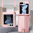 thumbnail image 2 of ELEHOLD for Samsung Galaxy Z Flip 6 Case, Leather Flip Detachable Card Holder Adjustable Cross-Body Strap Hinge Protection Shockproof Full Body Protective Case for Samsung Galaxy Z Flip 6,Rosegold, 2 of 9