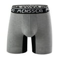 thumbnail image 6 of successthop Mens Underwear Boxer Briefs Trendy Lightweight Soft Stretch Solid Everyday Wear Long Leg Underpant Gray M, 6 of 9
