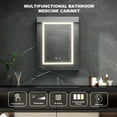thumbnail image 3 of Hironpal LED Medicine Cabinet with Lights,24x30 Inch Lighted Medicine Cabinet with Mirror,Wall Mounted Bathroom Mirror Cabinet with Defogger,Dimmer,Black, 3 of 9