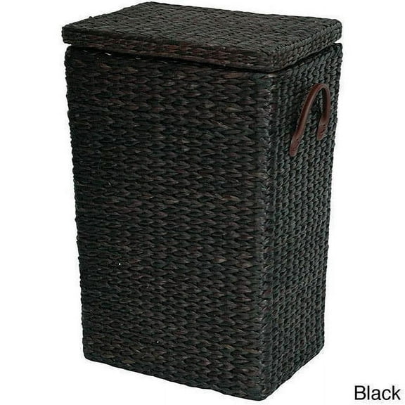 Rush Grass Laundry Basket - Black