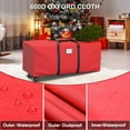 thumbnail image 3 of 9ft Christmas Tree Bag with Wheels, 600D Oxford Waterproof Rolling Christmas Tree Storage bag, Anti-Tear -Red, 3 of 8
