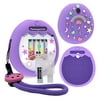 Silicone Cover Case Compatible with Tamagotchi Pix Virtual Pet Machine, Protective Skin Sleeve for Tamagotchi Pix Accessories Screen Protector with Hand Strap (Purple)