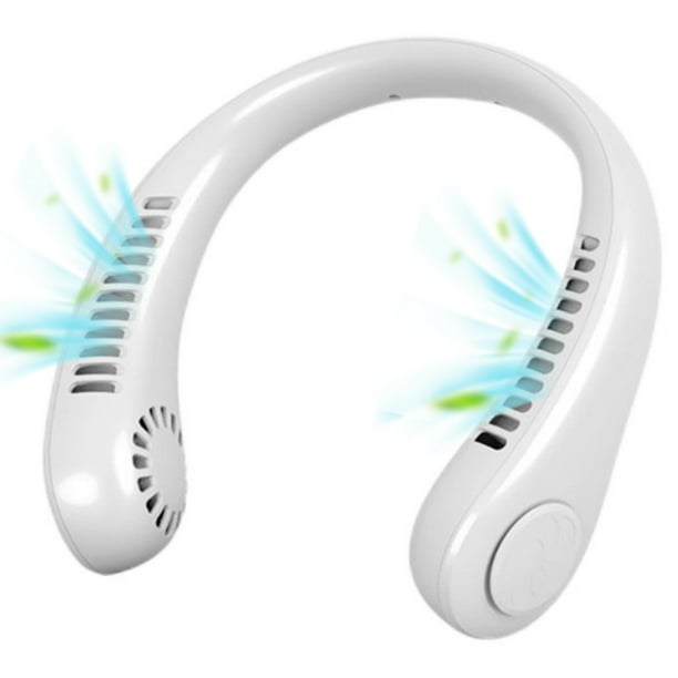 Ventilador de cuello portátil, manos libres, recargable, sin aspas, portátil, potente y silencioso, para deportes al aire libre, oficina y viajes.
