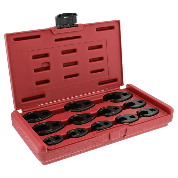 ABN Jumbo Crowfoot Flare Nut Wrench Set SAE 12pc for 3/8" & 1/2" Drive Ratchet