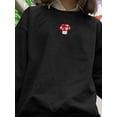 thumbnail image 4 of Dewadbow Women Long Sleeve Mushroom Tops Casual Round Neck Loose Tops, 4 of 6