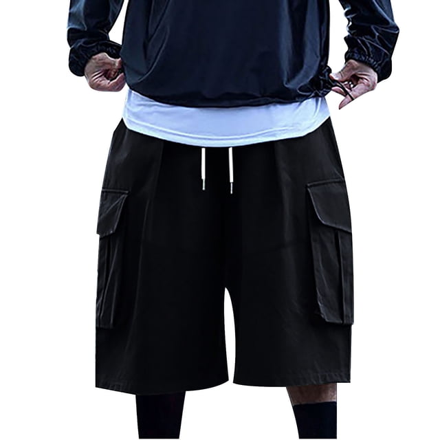 PEASKJP Shorts pour Hommes Résistants à la Transpiration Performance Athlétique de Gym, Noir m