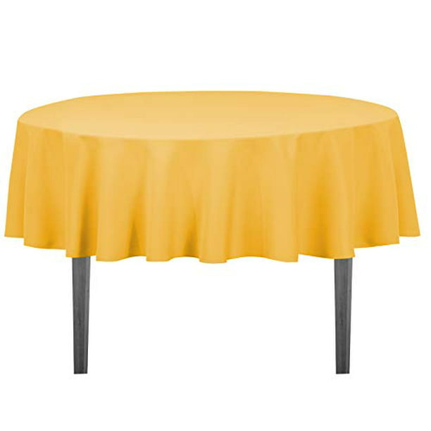 LinenTablecloth Round Polyester Tablecloth, 70-Inch, Gold - Walmart.com