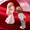 thumbnail image 2 of Wosthever 2 pares de impresionantes adornos para tarta de boda, figurita de resina para novia y novio, regalos preciosos, tamaño de PVC Kits de decoración para fiestas, 2 of 6