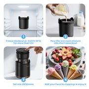 BRIOBITE Soft Serve Ice Cream Maker 0.5 Qt Rechargeable Mini Machine for Sorbet, Gelato, Frozen Yogurt Maker Black