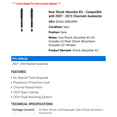 thumbnail image 2 of Rear Shock Absorber Kit - Compatible with 2007 - 2013 Chevy Avalanche 2008 2009 2010 2011 2012, 2 of 2