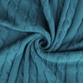 thumbnail image 4 of Unique Bargains Cable Knitted Bed Sofa Throw Blanket Teal Blue 71" x 79", 4 of 7