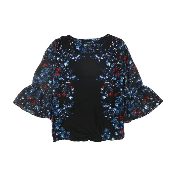 Blusa Alfani con Volantes para Mujer Negro Grande