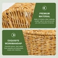 thumbnail image 1 of Phenofice Storage Basket With Lid Light Yellow Round Wicker 1Set For Laundry Room, 1 of 6
