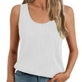 thumbnail image 3 of Aofany Summer Womens Tank Tops U Neck Casual Flowy Sleeveless Shirts Textured Loose Basic Tops for Women, 3 of 7
