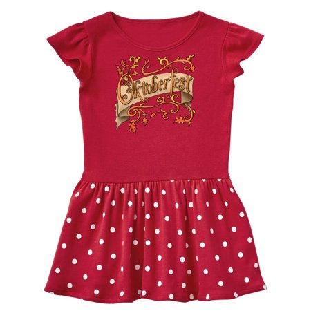 

Inktastic Oktoberfest Banner with Orange Autumn Leaves Gift Toddler Girl Dress