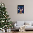 thumbnail image 3 of Stupell Industries Deer & Shining Ornaments Holiday Painting Gold Floater Framed Art Print Wall Art, 25 x 31, 3 of 10