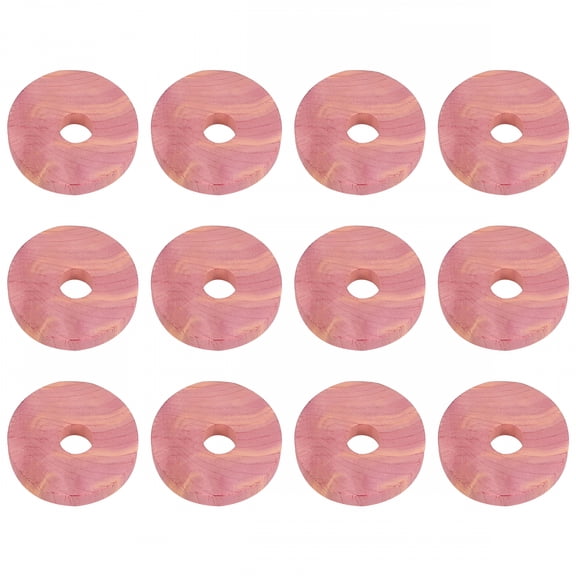 LAMIRO 30pcs Cedar Wood Rings Aromatic Cedar Blocks Red Cedar Hangers for Closets and Drawers Clothes Storage Protector
