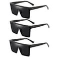 thumbnail image 1 of Gafas de sol cuadradas oversized negras Dollger para mujer y hombre, 1 of 8