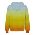 thumbnail image 5 of Winter Clearance 2024 Olyvenn Women Gradient Color Long Sleeve Zip Up Fuzzy Fleece Hoodie Sweatshirt Outwear Jacket with Pockets Yellow 6, 5 of 5