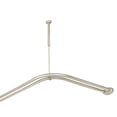 thumbnail image 6 of Utopia Alley Rustproof Wall Mounted Aluminum Double L Shaped Shower Curtain Rod 72" L x 31.7" W, with 24 Shower Hooks included & Ceiling Support ,Wall Mounted, Brushed Nickel, 6 of 11
