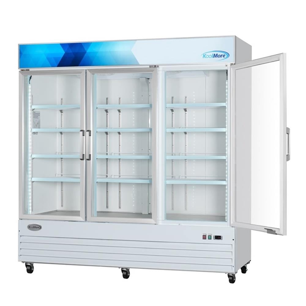 Pemberly Row 80" 3-Door Display Merchandiser Freezer 52 cu. ft. in White