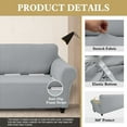 thumbnail image 6 of Sanmadrola Couch Cover Water Resistant Stretch Sofa Slipcover Jacquard Furniture Protector for Kids Pets Dog Cat, Light Gray, Oversized Sofa, 6 of 10