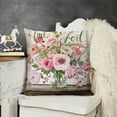 thumbnail image 2 of YINGXI  Spring Floral Throw Pillow Covers Bunny Rabbit Carrot Flowers Leaves Pink Decorative Pillows Soft Velvet Cushion Covers for Couch Sofa Bed Home Decor 20x20in, 2 of 5