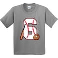 thumbnail image 3 of Inktastic Baseball Sixth Birthday Six Years Old Youth T-Shirt, 3 of 5
