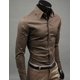 thumbnail image 1 of Camisas de lujo para hombre Casual con cuello Formal Slim Fit Camisas Tops, 1 of 2