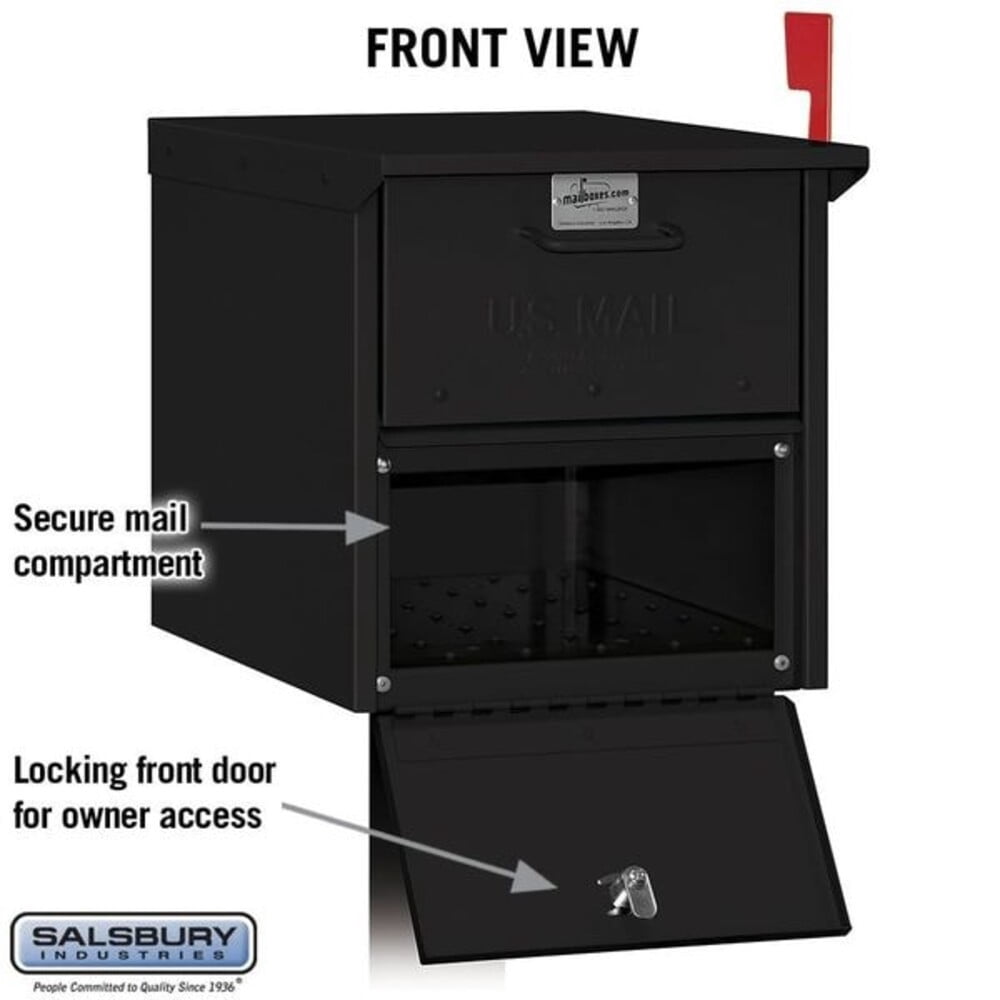 SALSBURY INDTRIES 4325BLK Roadside Mailbox,Black