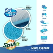 SCRUBIT Cleaning Pads Dual Sided Scouring Pad and Dish Sponge for Utensils and Cookware, 12 Pack
