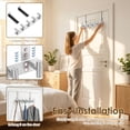 thumbnail image 4 of Over The Door Hook Stainless Steel No Drill Door Hanger Clothes Hook with Non Slip Pad for Bathroom Bedroom Closet,Silver, 4 of 11