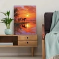 thumbnail image 5 of Qisvanset Two Horses Sunset Landscape Canvas Wall Art 15.75x11.81 Inches, 5 of 8