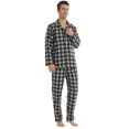 thumbnail image 4 of YUSHOW Mens Flannel Pajamas Set Cotton Plaid Pjs Button Down Warm Soft Lounge Sleepwear Size M, 4 of 7