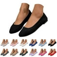 thumbnail image 5 of XIMIN Womens Block Heel PU Pointed Toe Comfortable Suede Flats Shoes Portable Pumps Ballet Flat Slip-on Ballerina Pumps Shoes Dress Shoes Ladies Loafers, 5 of 8