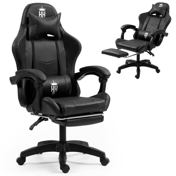 Gaming Chairs with Footrests, Designed for Larger Adults, Featuring a Racing Style And Equipped with Head And Lumbar Support