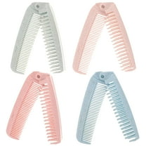 Soimiss 4Pcs Portable Hair Straight Comb Plastic Foldable Anti Static for Travel and Daily Use