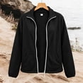 thumbnail image 3 of HappyYEE Fleece Jackets for Women, Lightweight Stand Collar Full Zip Coat with Pockets, Fall Long Sleeve Daily Comfy Outerwear, 3 of 5
