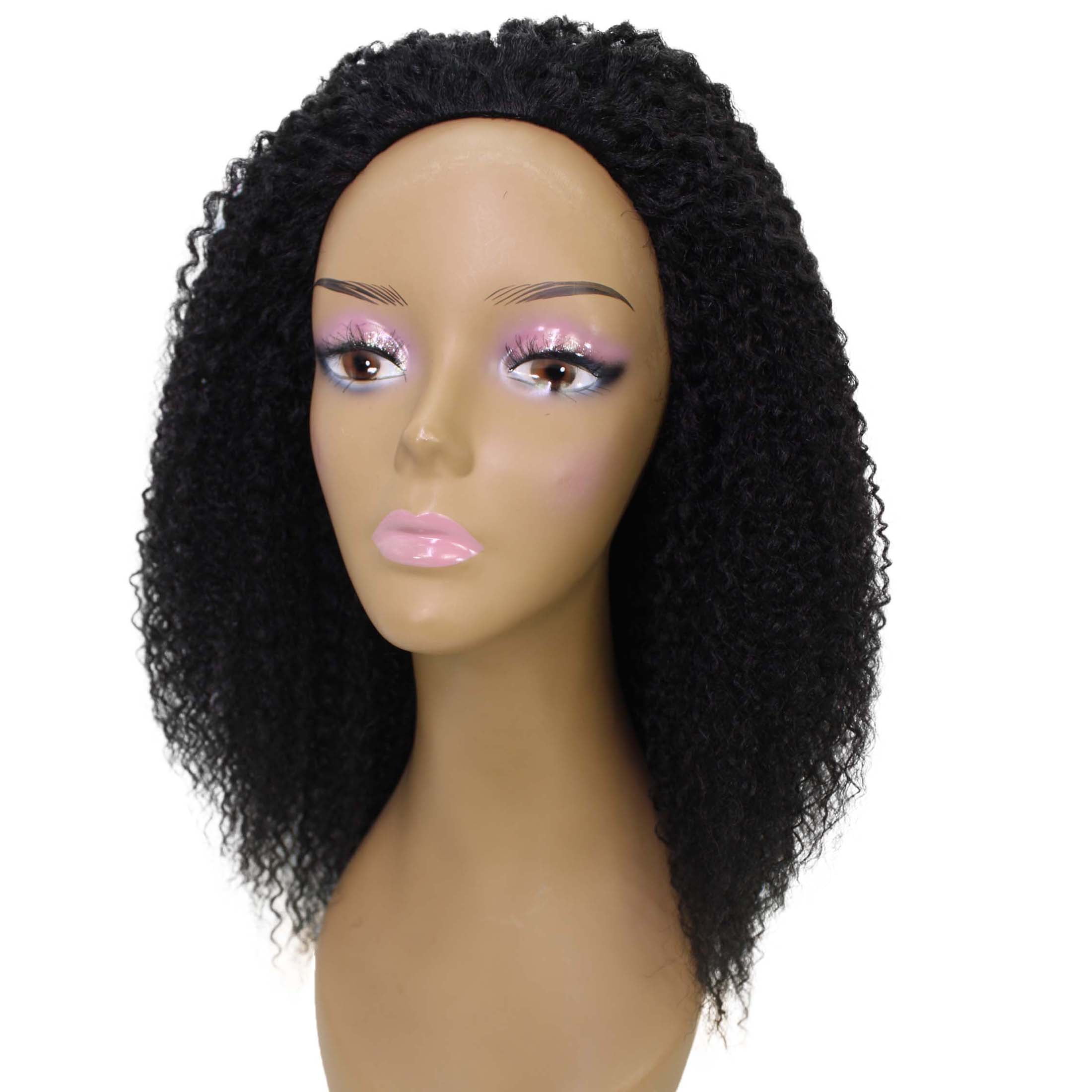 LUXLUXE Rosario Curly Body Waves 20 in Long Half Wig Mix Human Hair and Synthetic Fibers