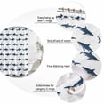 thumbnail image 3 of Small Stall Shower Curtain 36x78 Inch Narrow Half Size Blue Coastal Shark Bath Curtains Bathroom Decor, Ocean Sea Nautical Waterproof Fabric Shower Curtain Set with Hooks 36 Inch, 3 of 7