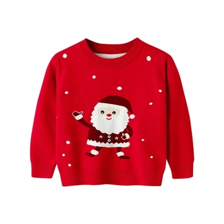 

Avrntaa Christmas Sweater Girls - Ugly Sweater Party Decorations Gift for Xmas Knit Sweater Clearance Toddler Red Sweater Size 3T