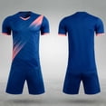 thumbnail image 4 of RKSTN Soccer Maillot Enfants Manches Courtes Col Rond Chandail de Soccer avec Shorts Ensemble Uniforme d'Entraînement 2 Pcs Ensemble de Maillot de Soccer (Bleu, 3TP) Unisexe, 4 of 6
