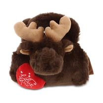 Dollibu I Love You Heart Brown Moose Plush Handbag - 7 inches